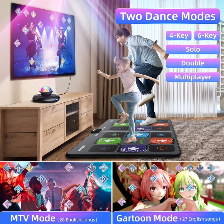 Dance Mat Games for TV - Wireless Musical Electronic Dance Mats with HD Camera, Double User Exercise Fitness Dance Pad Dancing Mat for Kids & Adults, Birthday for Boys & Girls