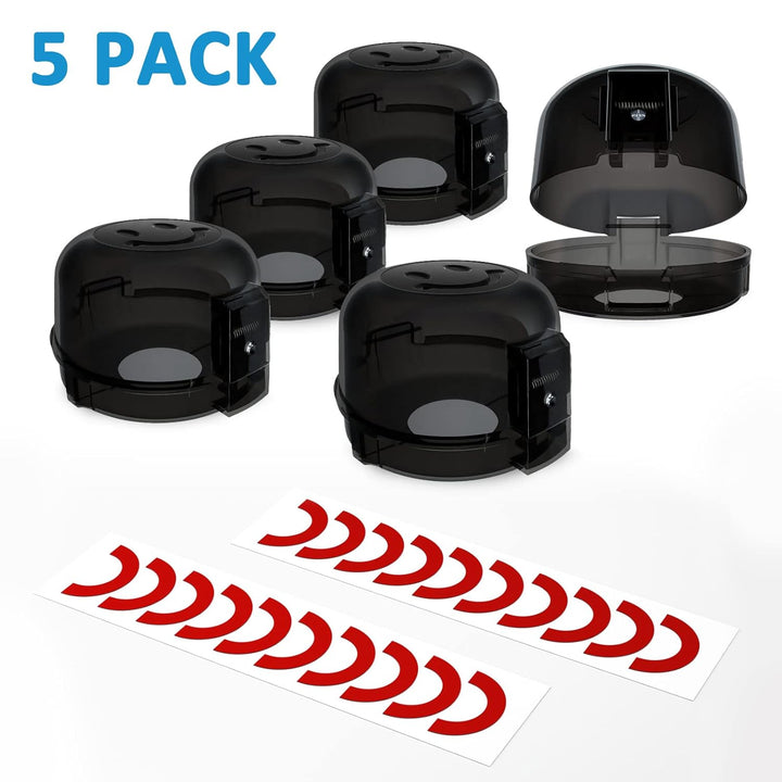 Stove Knob Covers for Child Safety - 5 Pack  Upgraded Double-Key Design Universal Size Baby Safety Gas Oven Knob Covers Stove Guard Baby Proofing