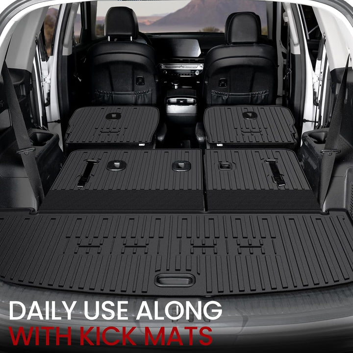 Kick Mats Backrest Mats for 2020-2024 2025 Kia Telluride 7 Passenger Captain Chairs Car Mats Accessories, All Weather TPE Interior Protector(2Nd Row Kick Mats)