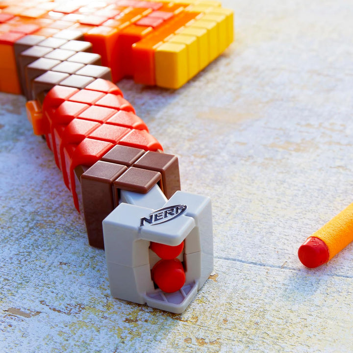Minecraft Firebrand, Dart Blasting Axe, 6  Elite Foam Darts, Design Inspired by Minecraft Axe in the Game, Pull down Priming, Minecraft Toys