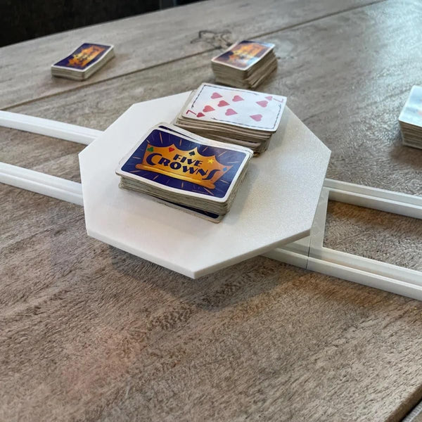 Game Glider for Cards, the Game Glider Multi-Color Slider Original, Portable Game Glider for Table, Party Card Game Glider with 5 Rails, Sliding Cards Effortlessly, Easy to Install (White)