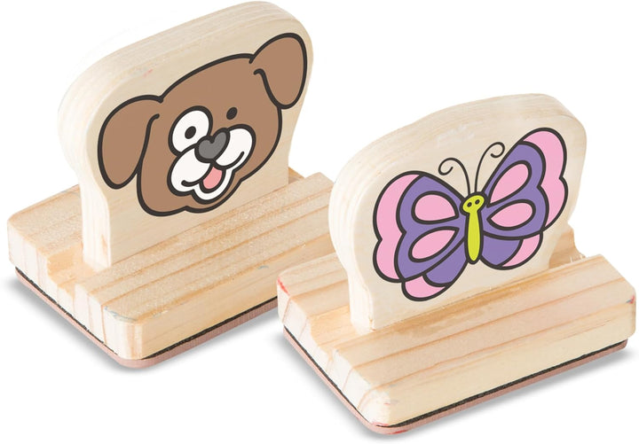 My First Wooden Stamp Set Favorites (8 Stamps with Handles, 2 Washable Ink Pads) Wooden Kids Stamps with Handles Set, for Kids Ages 3+