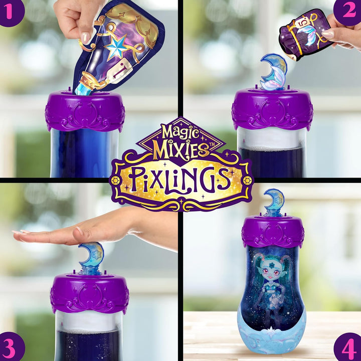 Pixlings Shimmerverse Series, Create & Mix Magic Potion to Magically Reveal Marena the Ice Mermaid, This Beautiful 6.5" Shimmerverse Pixling Fashion Doll Appears inside the Potion Bottle