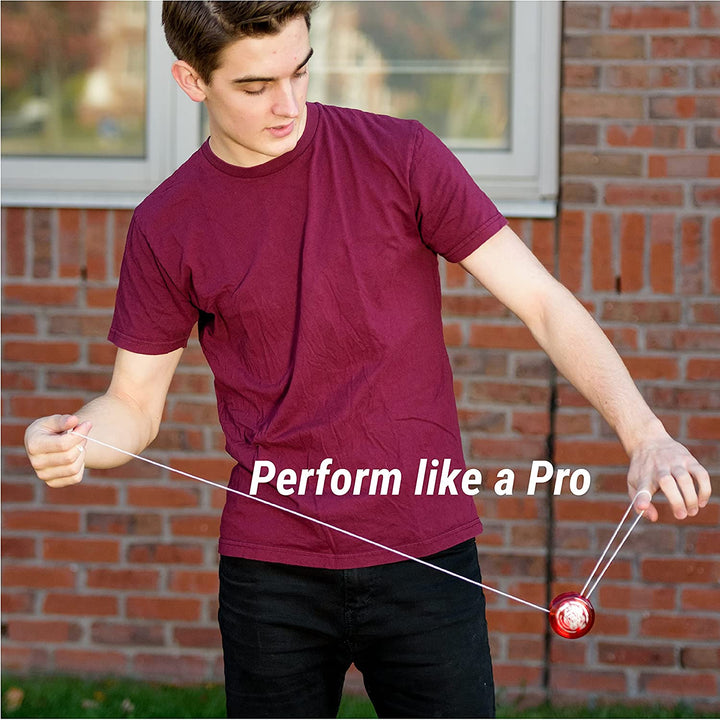 Fireball Yoyo -HIGH Performance Responsive Transaxle Yoyo, Great for String Tricks for Advance Players to Perform like Pros + Extra 2 Yo Yo Strings & 3 Month Warranty (Red/Black)