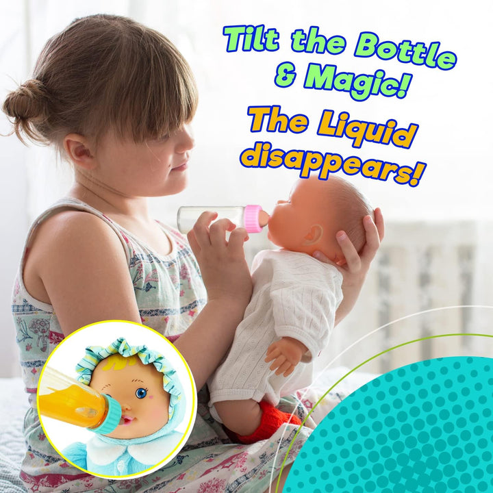 Magic Baby Doll Bottles Milk Bottle and Juice Bottle, Great Baby Doll Accessories. Set with 2 Bottles. 701-1