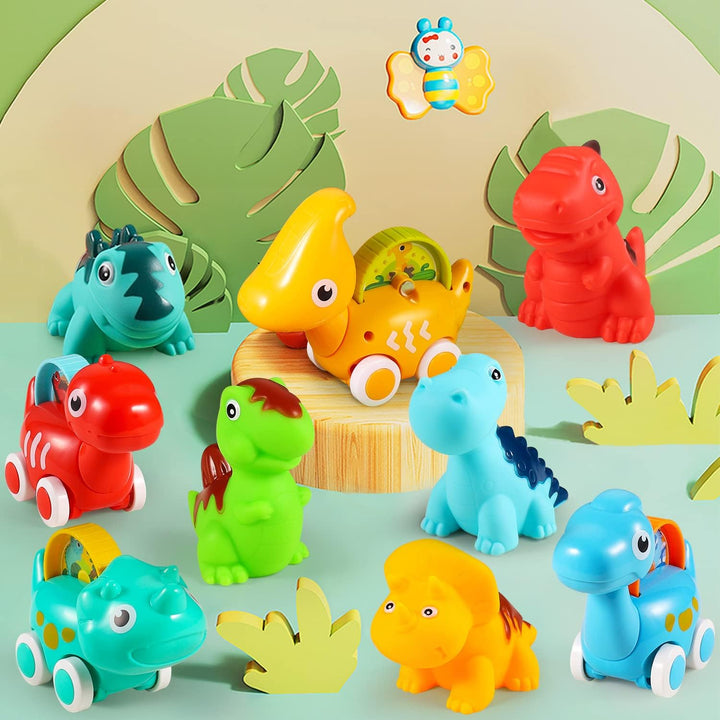 9 PCS Dinosaur Fantastic Creatures Car Toys with Playmat/Storage Bag|Baby Toys for 1 2 Year Old Boy|1St Birthday Gifts for Toddler|1 Year Old Boy Gift for Infant 12 18 Months