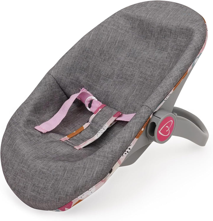 Crew: Melange Flora - 3-In-1 Doll Car Seat - Accessory for Dolls up to 18", Portable Toy, Transforms to Lounge Seat, Retractable Canopy, Kids 3+