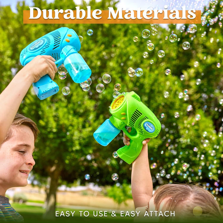 2 Kids Bubble Gun with 2 Bottles Refill Solution, Bubble Machine Gun for Toddlers 1-3 Kids 4-8, Party Favors, Summer Toy, Outdoors, Easter, Birthday Gift