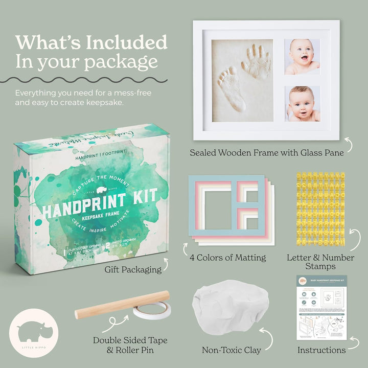 Baby Footprint Kit & Keepsake | Baby Handprint Kit | Baby Hand and Footprint Kit (Alpine White, Standard)