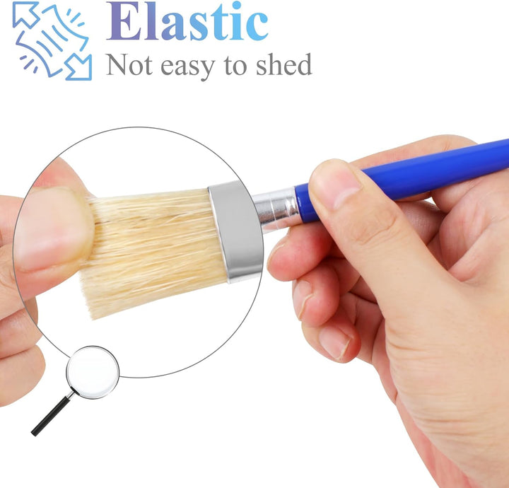 20 Pcs Paint Brushes for Kids, round and Flat Kids Paint Brushes, Easy Hold and Clean Toddler Paint Brushes, Bristle Craft Paint Brushes for Acrylic Oil Watercolor Washable Paint