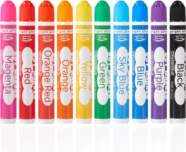 Dot Markers, 10 Colors Washable Markers for Toddlers,Bingo Daubers Supplies Kids Preschool Children, Non Toxic Water-Based