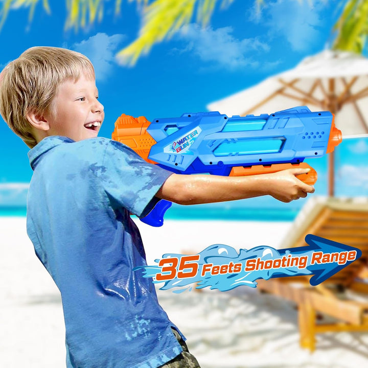 Super Water Guns for Kids Adults - 2 Pack Super Water Soaker 1200Cc Squirt Guns with Excellent Range - Ideas Gift Toys for Summer Outdoor Swimming Pool Beach Sand Water Fighting Play