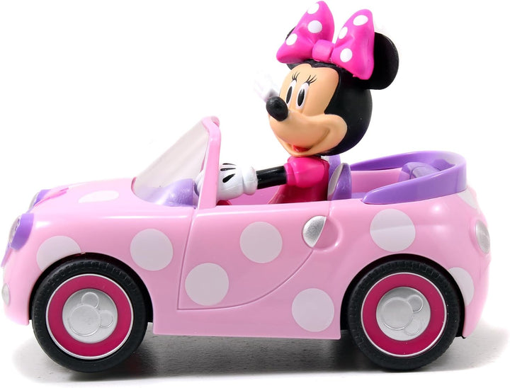 Disney Junior Minnie Mouse Roadster RC Car with Polka Dots, 27 Mhz, Pink with White Polka Dots, Standard (97161)