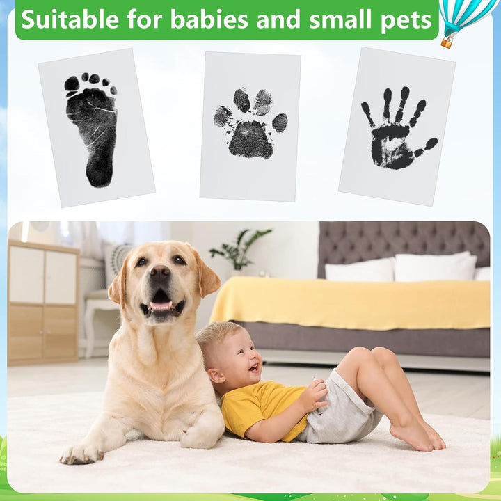6-Pack Baby Inkless Hand and Footprint Kit, Ink Pad Paw Print Kit for Dogs, Dog Nose Print Kit, Dog Paw Print Kit - Baby Footprint Kit with Clean-Touch, 12 Imprint Cards ( Jet Black )