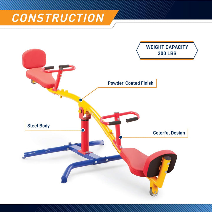 Indoor & Outdoor Playground Equipment Teeter Totters, 360 Spinning Seesaw, Swing Set for Children Exercises Age 3-12