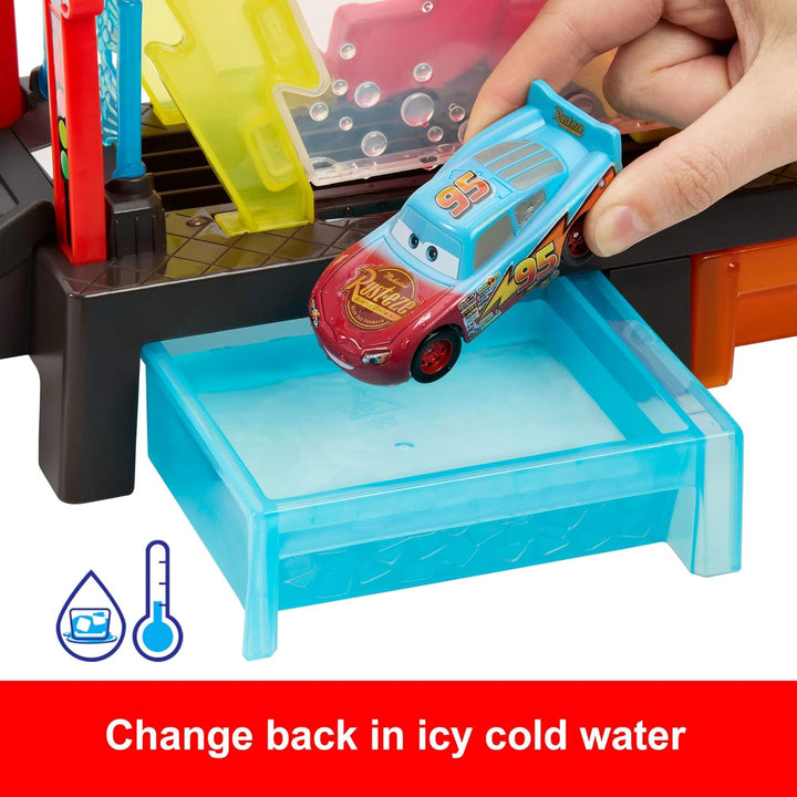 Disney Pixar Cars Color Changers Car Wash Playset with Color Changing Lightning Mcqueen Toy Vehicle, 20-Inches Long, Connects to Other Sets