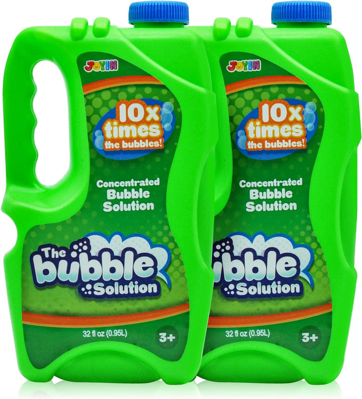 2 Bottles Bubbles Refill Solutions 64 Oz (Up to 5 Gallon), Concentrated Solution for Bubble Machine, Gun, Wand Refill Fluid Summer, Easter Toys(Orange+Blue)