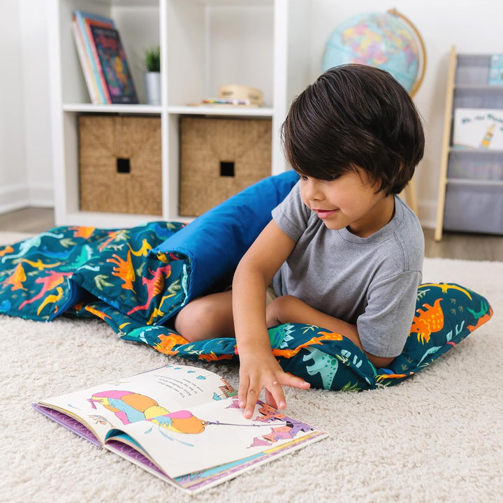 Kids Original Nap Mat – Cozy Kids Sleep Mat with Pillow, Ideal for School & Travel - Jurassic Dinosaurs