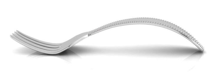 Sterling Silver Beaded Feeding Baby Spoon - Premium Quality Food Grade Standard .925 Solid Sterling Silver Spoon - Engravable Gift for Baby with a Beautiful Gift Box
