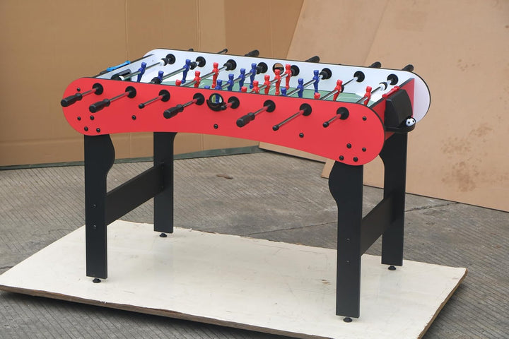 Enhance Family Fun with Indoor Foosball Table, Durable MDF & Steel Construction, for Kids and Adults, White and Red