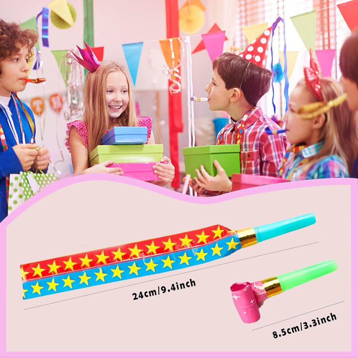 25 PCS Party Blower Blowouts Noisemakers Funny Blow Horns Colorful Birthday Blow Horns Whistles New Years Party Noisemakers Whistles Favors Noise Makers