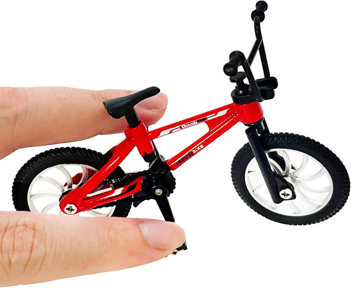 Mini Finger Bike Toy – Alloy Mountain Bicycle Model with Tools, Movable Parts, Gift for Kids & Collectors (Red)