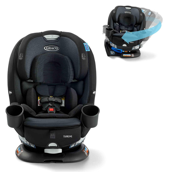 Turn2Me 3-In-1 Rotating Convertible Car Seat, Cambridge, Featuring Headrest and Harness Adjust, Easy Installation and Steel Reinforced Frame