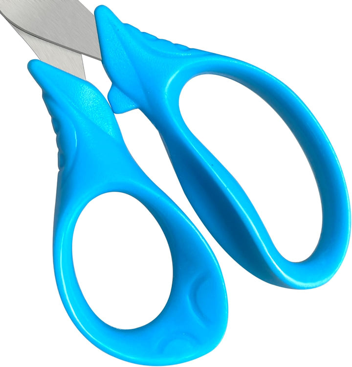 Kids Scissors with Comfort Grip Handles, 5 Inch Blunt Scissors for School and Classroom, Blue, Green, Pink, 6 Pack