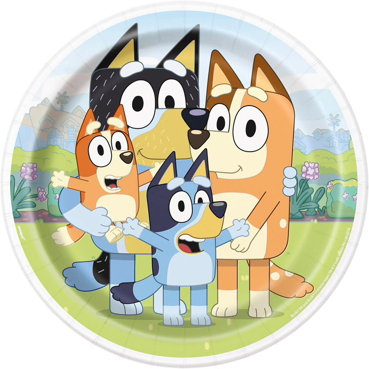 Bluey Birthday Party Supplies Set for 16 Guests - Bluey Plates and Napkins, Forks, Sticker - Birthday Decorations, Party Decorations