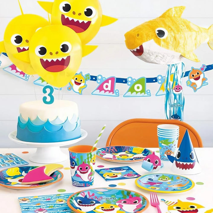 Baby Shark Party Blowouts (Pack of 8) - Multicolored Celebration Noisemakers, Perfect for Kids Birthdays and Themed Events