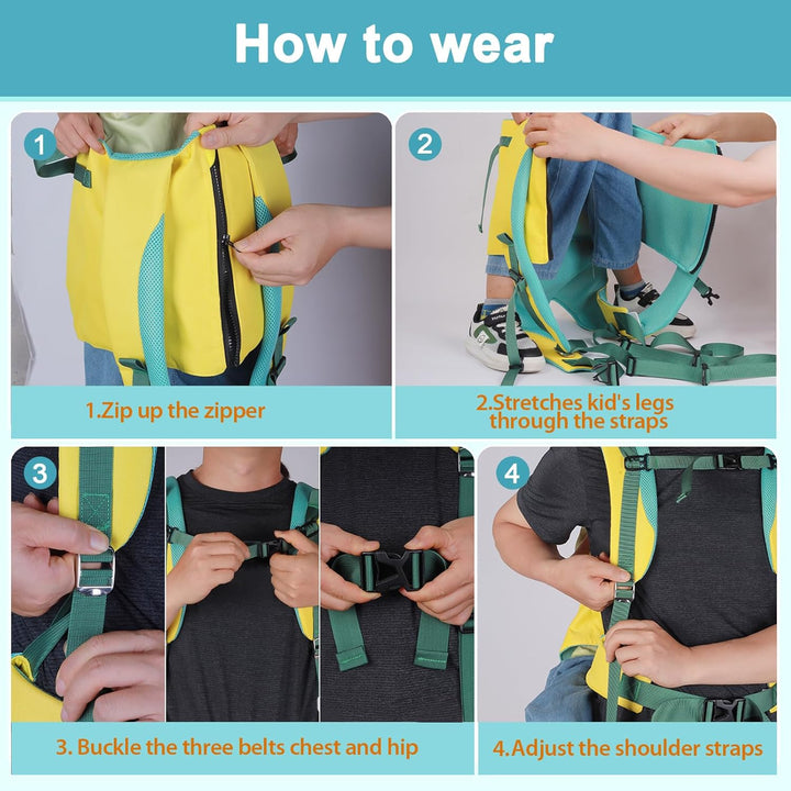 Hiking Baby Carrier Backpack for Older Child 3-12 Years Old, Comfortable Baby Backpack Carrier Forhiking with Double Seat Belts and Footlock, Can Be Folded into a Small Roll Weight 1.2Lb