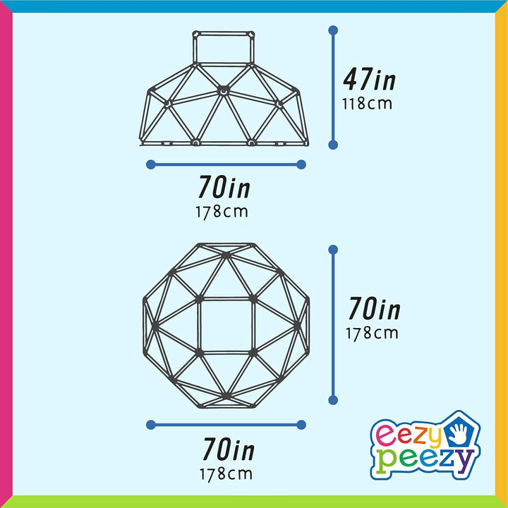 Monkey Bars Climbing Dome - Sturdy & Portable Jungle Gym for Kids, Backyard Playset for Toddlers, Active Outdoor Fun for Kids Ages 3 to 8 Years Old, Lightweight & Easy Assembly, Green/Blue