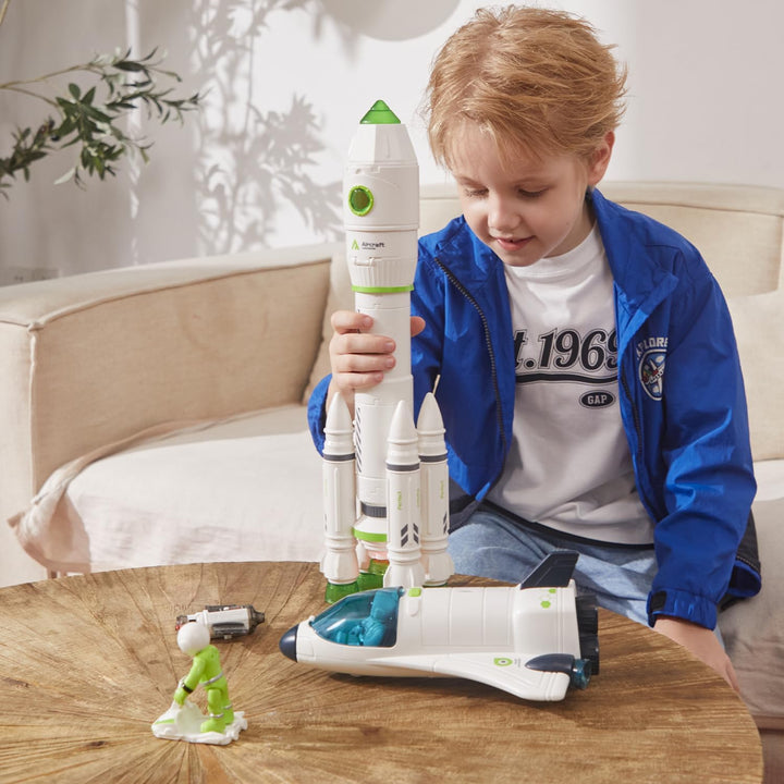 Space Toy Rocket Toys for Kid Shuttle with Astronaut Spaceship Planet Stem with Christmas Spaces Station for Boy 3 4 5 6 7 8, Gift for Age 3+