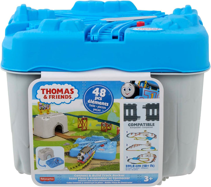​ Toy Train Tracks Set, Connect & Build Bucket, 34-Piece Expansion Pack for Diecast & Motorized Trains, Kids Ages 3+ Years