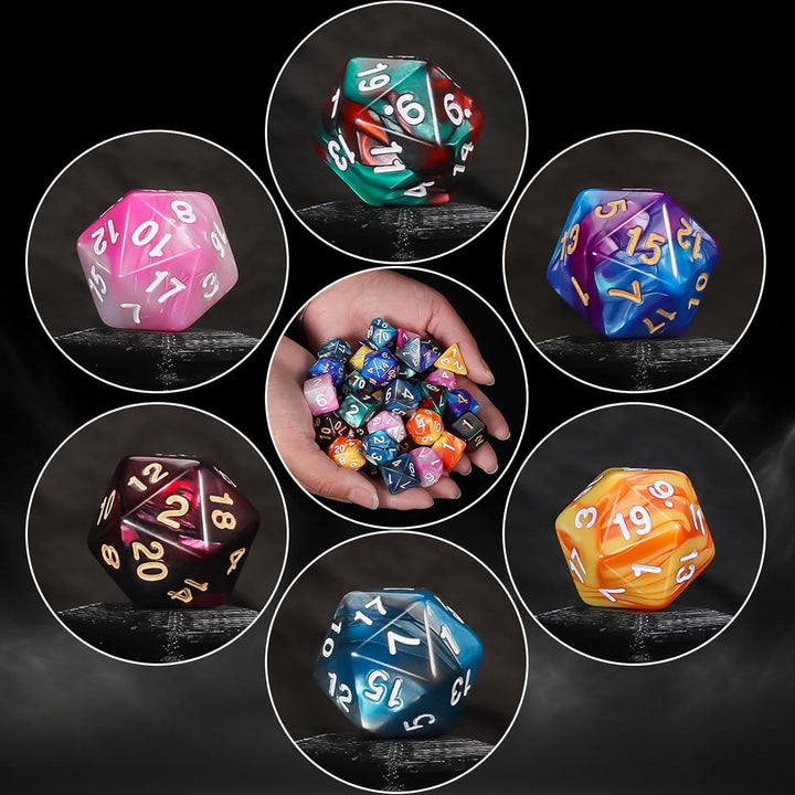 DND Dice Sets - 6 X 7 Polyhedral Dice (42Pcs) with 6 Drawstring Bags for Dungeons and Dragons, RPG, Mtg,Role Playing Table Game
