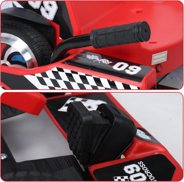 Electric Go Kart 36V, 32"-44" Adjustable Seat Length Drifting Kart for Growing Kids, 350W Motor Ride-On Toy for Ages 8-12, for Riders up to 187 Lbs Red