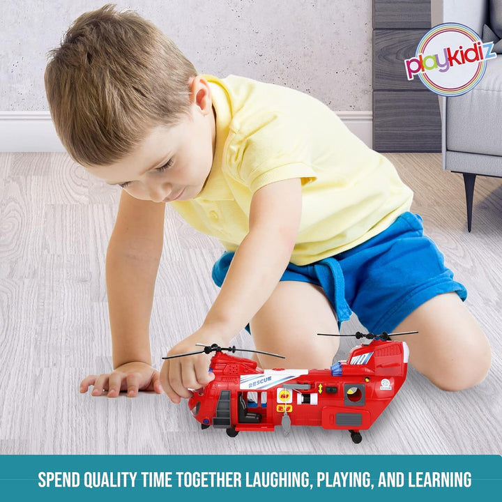 Helicopter Toys for Boys, Toy Helicopter for Toddlers, Lights & Sounds, 17" Length, Rescue Role Playset, Play & Learn Toddler Toys Ages 3+