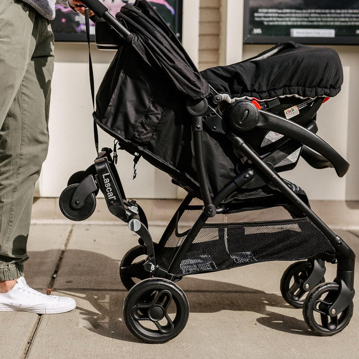 Buggyboard Maxi+ Universal Stroller Board with Gray Folding Seat, Fits 90% of Strollers Including Uppababy, Baby Jogger, Bugaboo, No Need for a Double Stroller, Max Weight 66 Lbs.