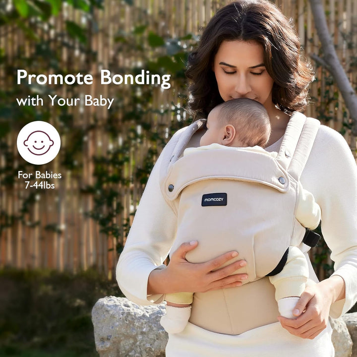 Baby Carrier - Ergonomic, Cozy and Lightweight Carrier for 7-44Lbs, Effortless to Put On, Ideal for Hands-Free Parenting, Enhanced Lumbar Support, Purehug for Infant to Toddler, Khaki