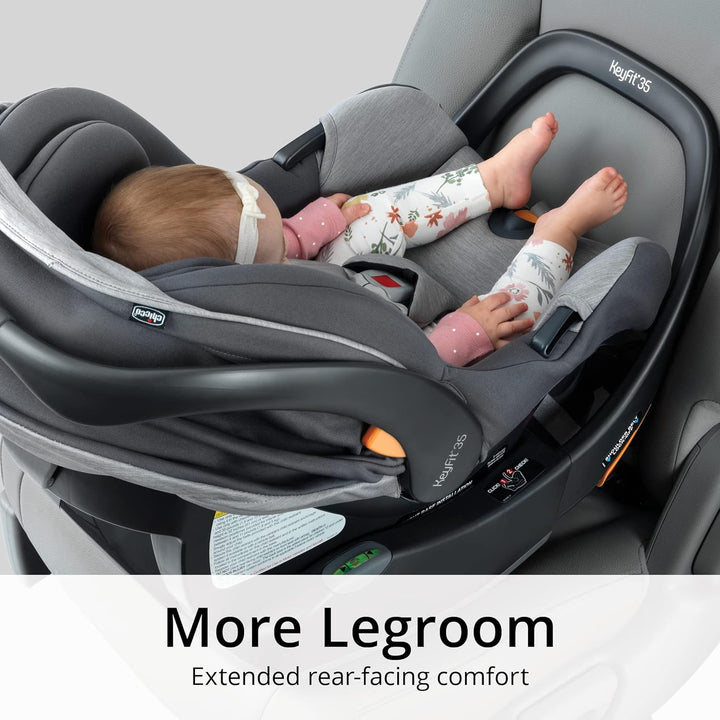 Keyfit® 35 Cleartex® Infant Car Seat and Base, Rear-Facing Seat for Infants 4-35 Lbs., Includes Infant Head and Body Support, Compatible with  Strollers, Baby Travel Gear | Cove/Grey