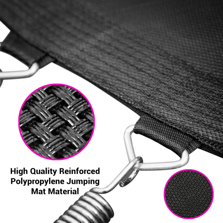 8FT 10FT 12FT 14 FT Trampoline Outdoor – Heavy-Duty Backyard Trampoline for Kids and Adults with Wide Jumping Surface, Stable L-Shaped Legs, Safety Net, ASTM Approved, Supports 264 Lbs