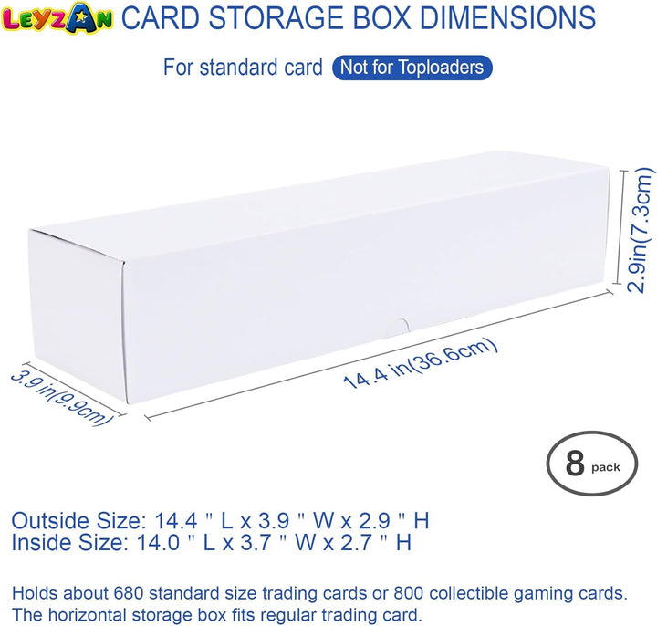 Trading-Card Storage Box, 8-Pack • 1000 Count Corrugated Cardboard Storage Box with Dividers & Labels for Tcg/Magic/Mtg Storage and Collection, 14.4 INCH Horizontal