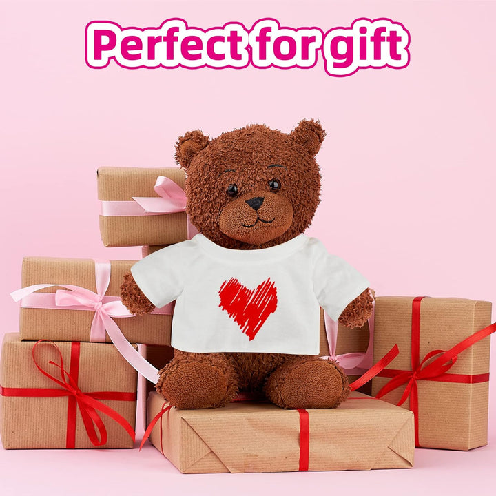 3 Pcs Sublimation Shirt Fit 14-18 Inch Stuffed Bear Blank Stuffed Bear Clothes Plush Bear T Shirts for DIY Make Unique Stuffed Doll Clothes