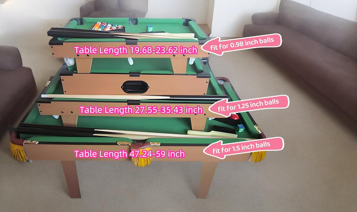 16Pcs Small Tabletop Pool Table Balls, Small Pool Cue Balls Full Set, Indoor Table Game Kids Adults Toy 0.98/1.25/1.49Inch Optional