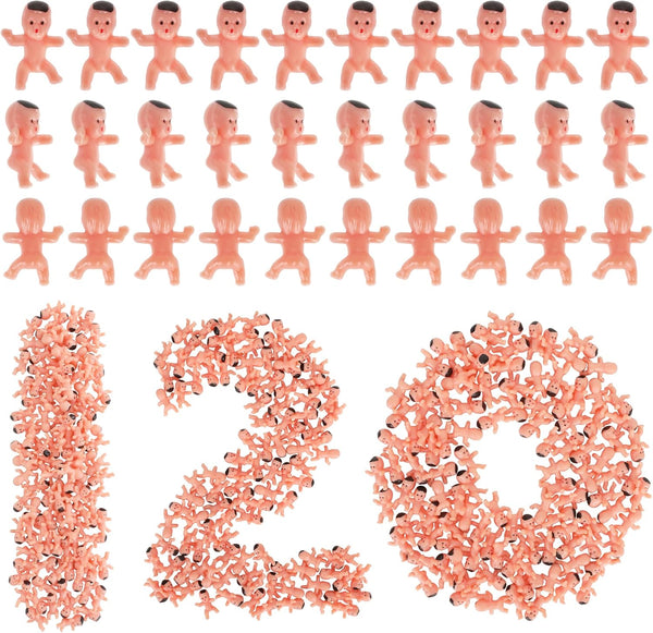 120 PCS Plastic Babies for Games, 1 Inch Bulk Mini Babies Tiny Babies for King Cake Babies Ice Cube Game, Small Plastic Babies for My Water Broke Baby Shower Decorations