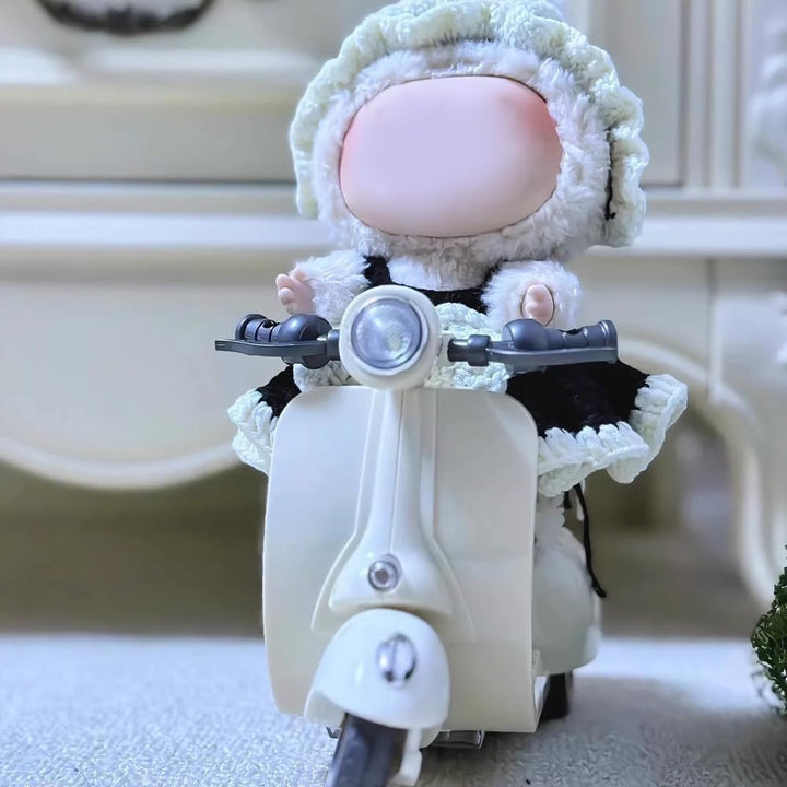 Scooter Toy for Labubu Toy with Light and Music, Cute Have a Seat for Labubu Accessories, Interactive Toys Desktop Decor for Doll Collectors (Pink)