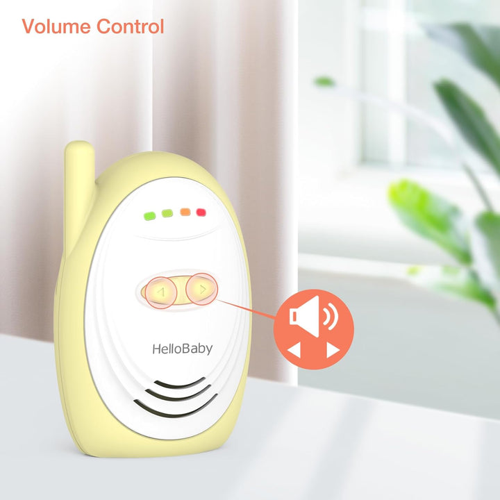 Audio Baby Monitor with 1000Ft Range, Volume Control, Portable 2.4Ghz Digital Wireless Baby Monitor, Audio Surveillance for Baby with High-Sensitivity Mic, USB Connection, HB168