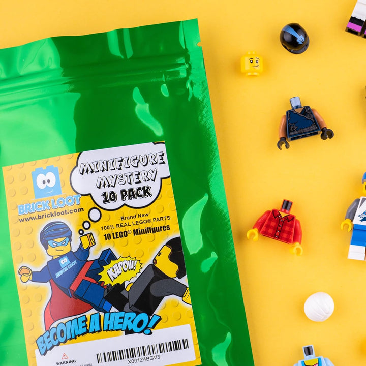 10 NEW  MINIFIG PEOPLE LOT Random Grab Bag of Minifigure Guys City Town Set by USA