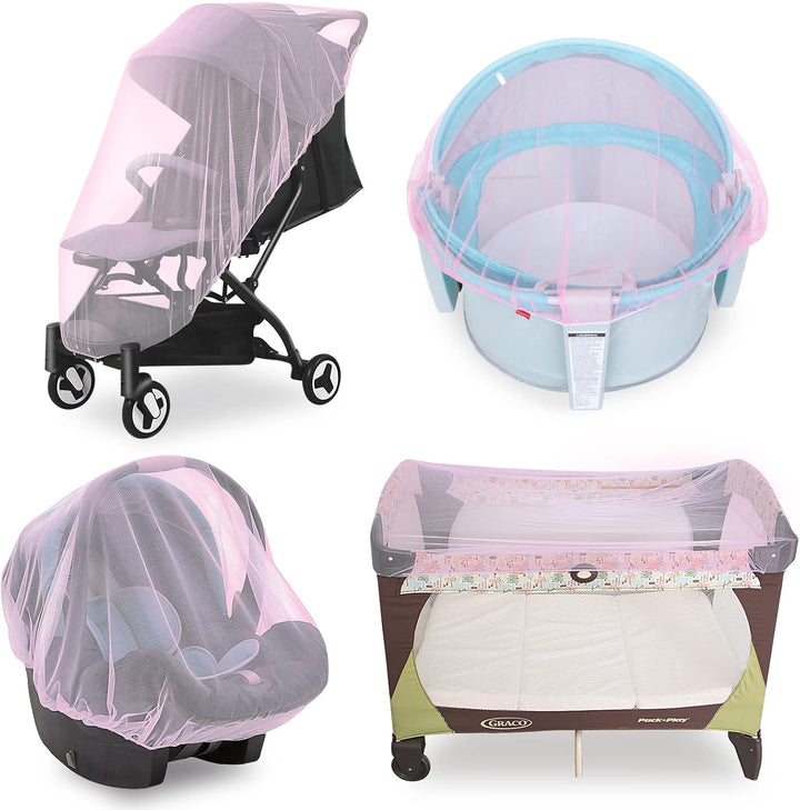 2 Pack Baby Mosquito Net for Stroller, Durable Bug Net for Stroller, Car Seats, Bassinets, Cradles, Playards, Pack N Plays and Portable Mini Crib, Portable & Durable Baby Insect Netting