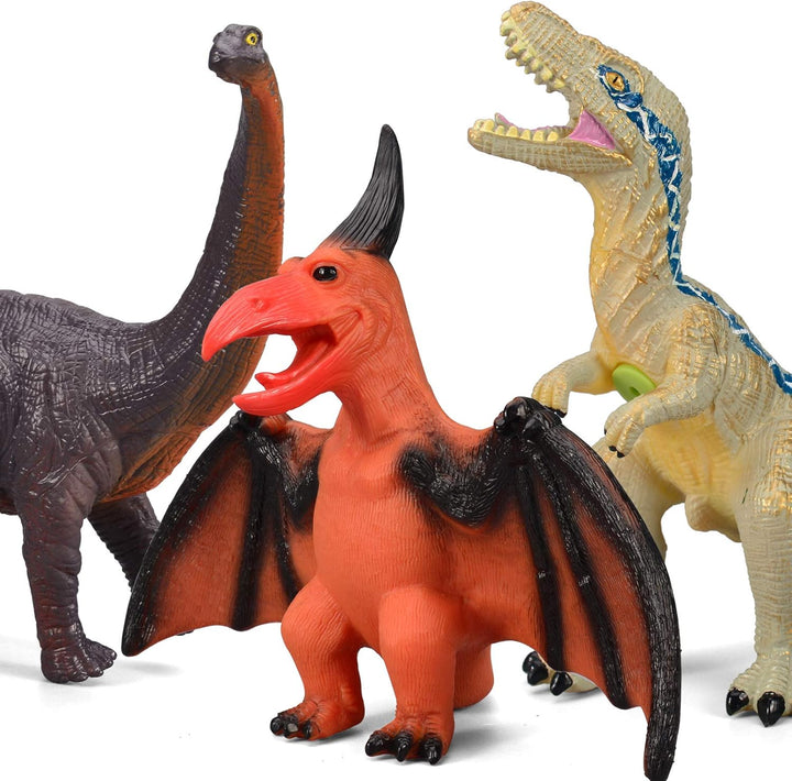 6 Piece Jumbo Dinosaur Toys for Kids 3-5 and Toddlers, Large Soft Dinosaur Toys for Lovers - Perfect Party Favors, Birthday Gifts